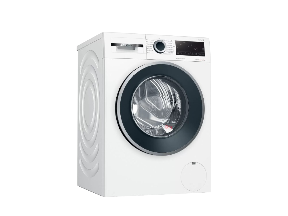 Lavadora secadora - Bosch WNG25400ES, 10 kg/6 kg, 1400 rpm, Motor EcoSilence, AntiManchas, Blanco