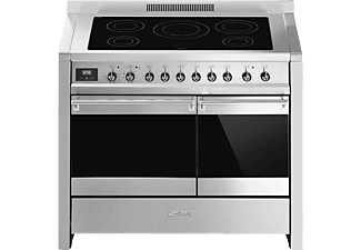 Cocina - Smeg A2PYID-81, 12500 W, Inducción, 100 cm, 5 Zonas, 2 Hornos, 106 l, 8 Funciones, Pirolítico, Inox
