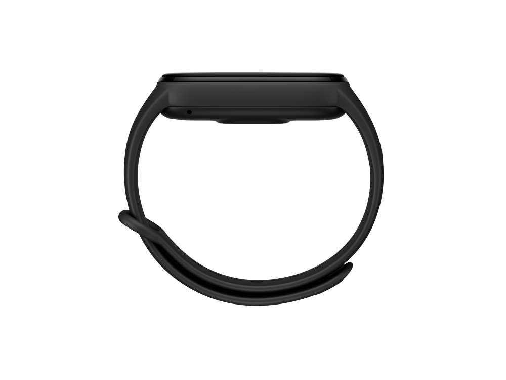 Monitor de actividad negro con una banda negra sobre fondo negro.