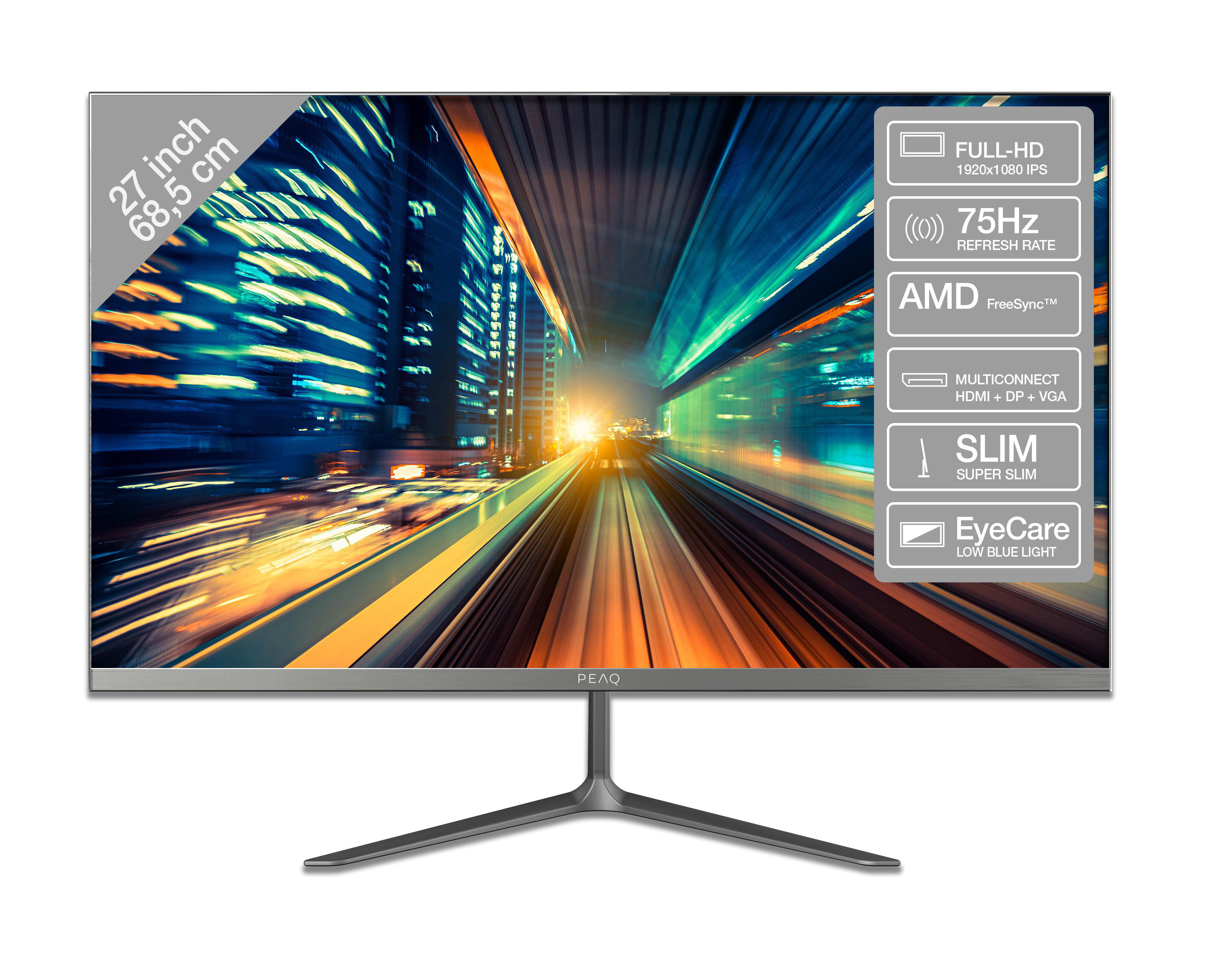 PEAQ PMO S271-IFC 27 Zoll  Full-HD  Monitor  5 ms Reaktionszeit  