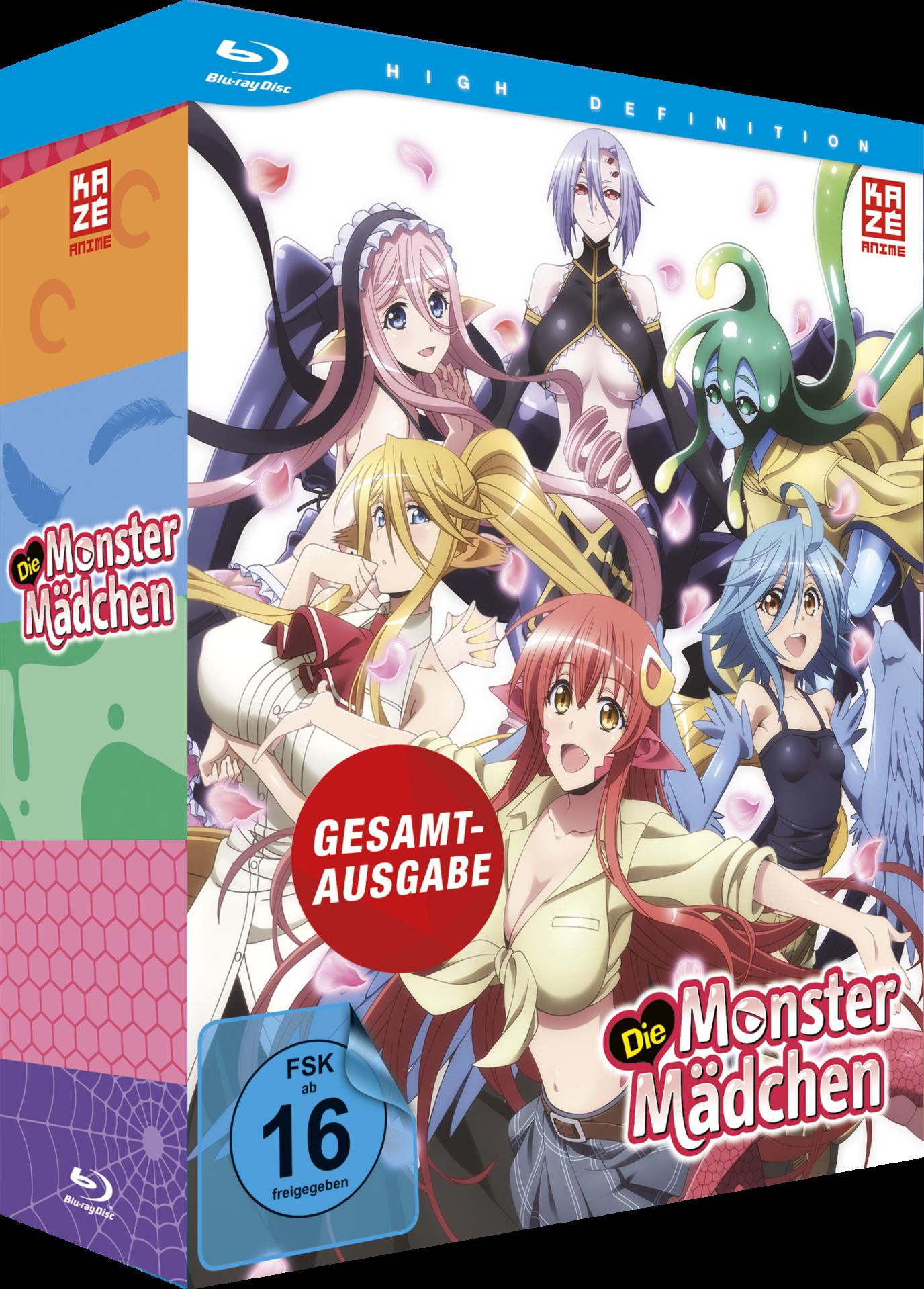 Box-Set der Anime-Serie "Die Monster Mädchen" mit mehreren weiblichen Figuren auf dem Cover.