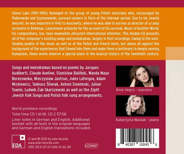 Vegry,Ania/Horwitz,Dominique/Wasiak,Katarzyna - Complete Works for Voice and P  - (CD)