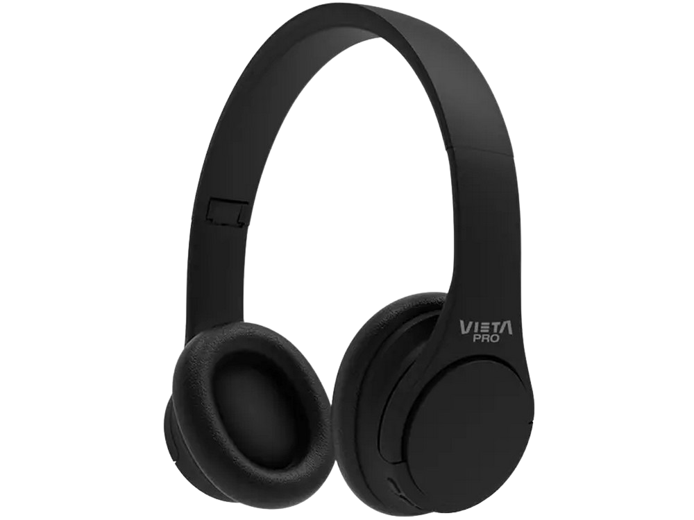 Auriculares De Diadema vieta pro wave vhpbt120bk negro bluetooth con radio fm – integrado entrada auxiliar reproductor sd plegables autonomía 12