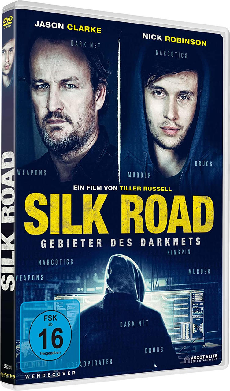 DVD-Hülle: Silk Road, Filmtitel, mit Jason Clarke und Nick Robinson.