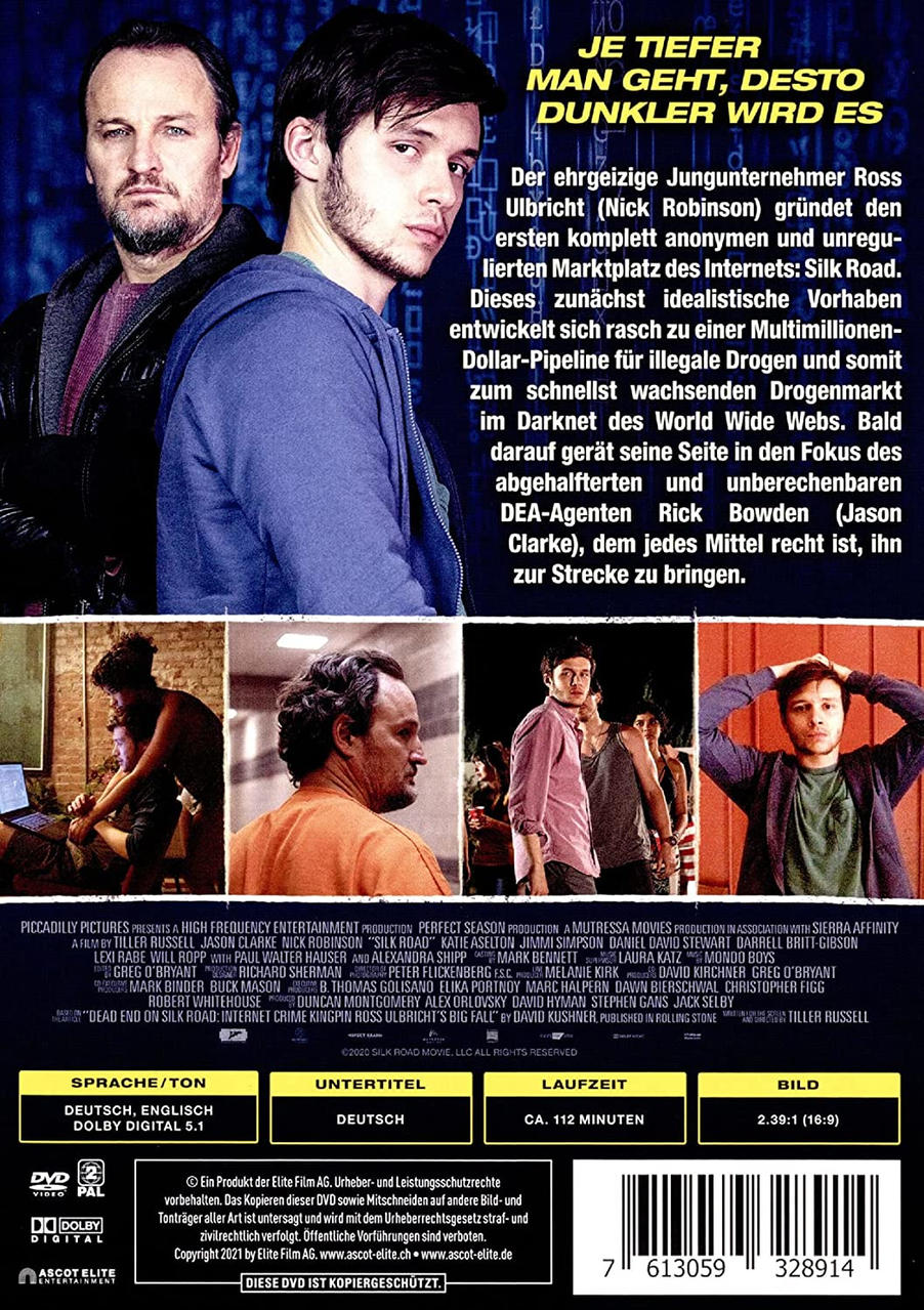 DVD-Cover mit zwei Männern, Text und Bildern auf blauem Hintergrund.