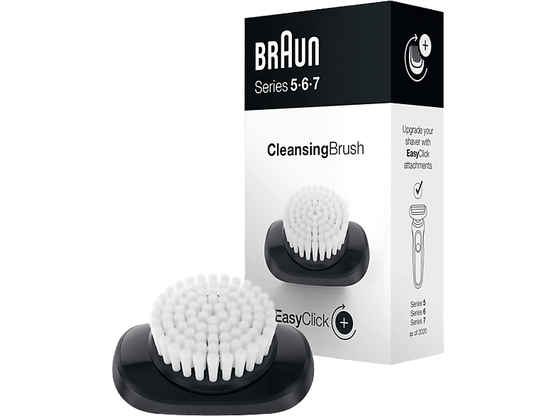 Cepillo facial - Braun, EasyClick, Accesorio Para Afeitadora Eléctrica Series 5, 6 y 7, Negro
