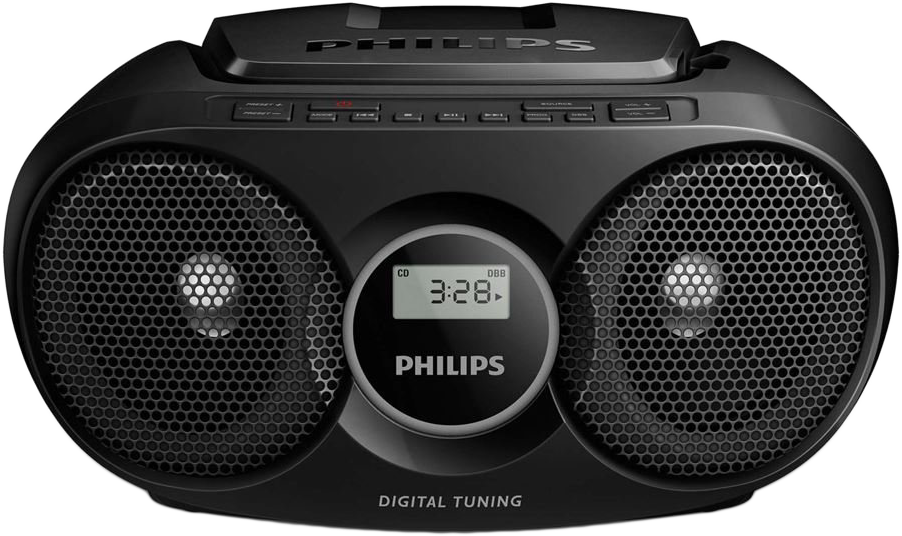 PHILIPS AZ215B/12 hordozható CD-s rádió, fekete