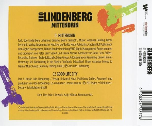 Rückseite eines CD-Covers mit Text und Designelementen. Der Text ist auf Deutsch.