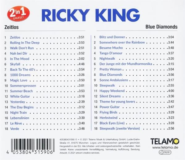 CD-Hülle mit Titeln und Credits auf Deutsch. Die Hülle ist weiß mit blauem Text.