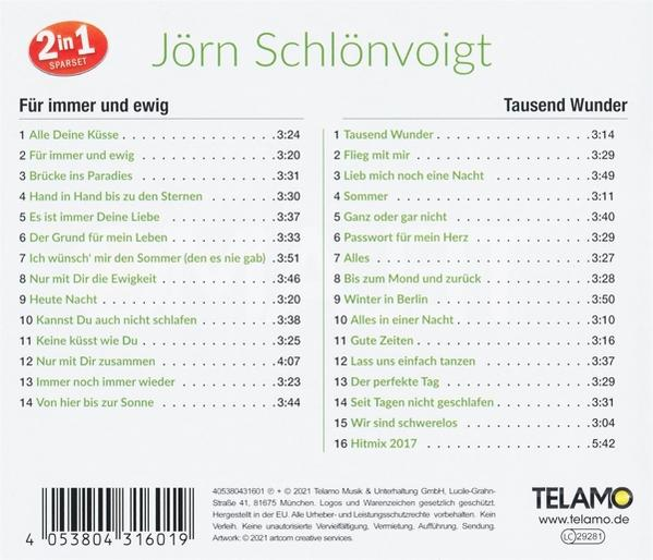 Albumcover mit Titellisten auf Deutsch für das Album von Jörn Schlönvoigt.