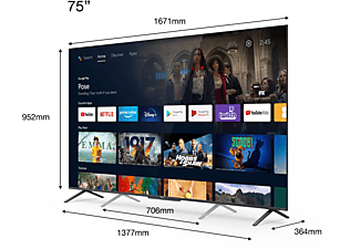 TCL 75C725 QLED TV (Flat, 75 Zoll / 191 cm, QLED 4K, SMART TV, Android TV 11.0)