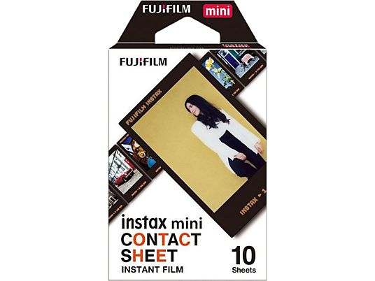 FUJIFILM Instax Mini 10 Blatt Contact - Instant Film (Schwarz)