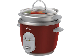 Arrocera - Oster CKSTRC4723-050, 0.6L, Antiadherente, Posibilidad de cocinar al vapor, Rojo