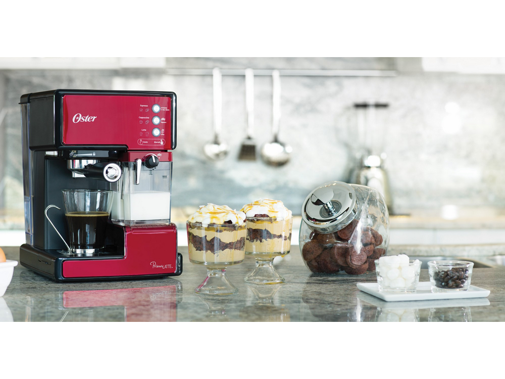 Cafetera express - Oster BVSTEM6601R-050 15 Bares de presión, Depósito desmontable para preparar