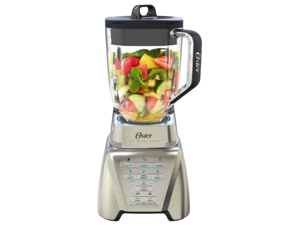 Batidora De Vaso oster pro blstmbct0050 1100 w 16600 rpm 3 velocidades 2 vidrio plata con funciones preprogramadas 1.9 1100w