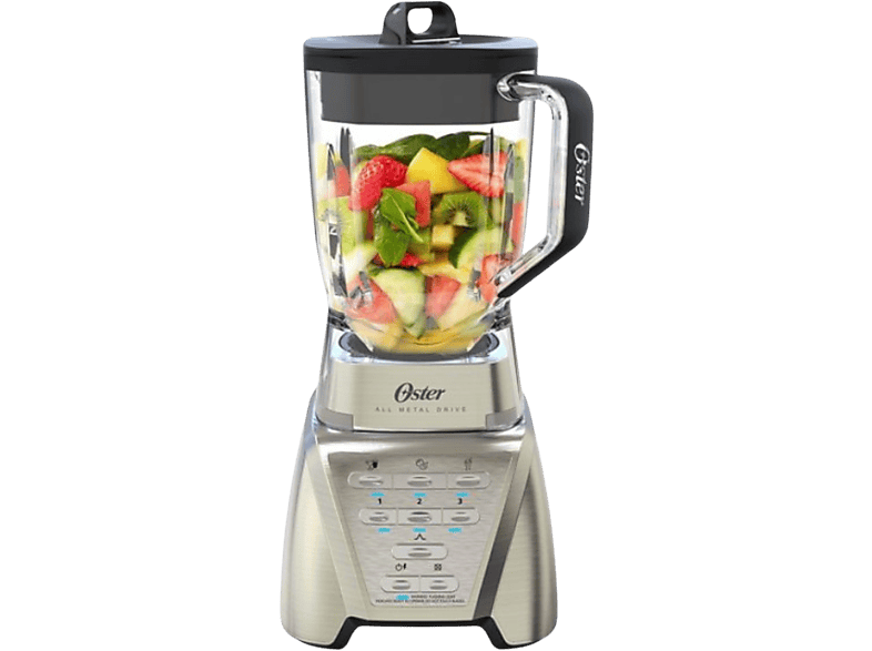 Batidora de vaso - Oster Pro BLSTMB-CT0-050, 1100 W, 16600 rpm, 3 Velocidades, 2 l, Plata