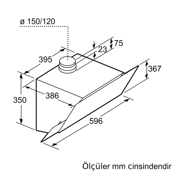 PROFILO DVK6J671 Duvar Tipi Davlumbaz Cam/Gri