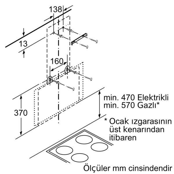 PROFILO DVK6J671 Duvar Tipi Davlumbaz Cam/Gri