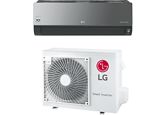 LG ELECTRONICS Set Artcool Mirror bestehend aus AC18BK.NSK und AC18BK.UL2 Split-Klimaanlage Weiß/Schwarz Energieeffizienzklasse: A+++, Max. Raumgröße: 55 m²