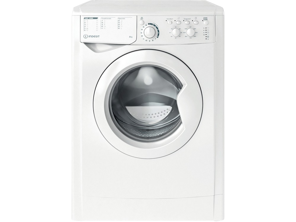 Lavadora carga frontal - Indesit EWC 81251 W EU, 8 kg, 1200 rpm, 11 programas, Extra Wash, Blanco