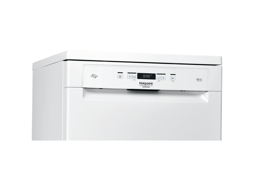 Lavavajillas - Hotpoint HFC 3T232 WG, Independiente, 14 servicios, 8 programas, 60 cm, Blanco