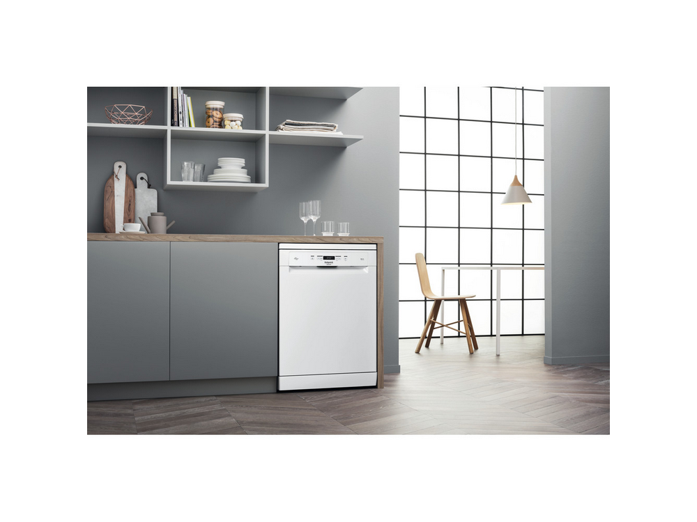 Lavavajillas - Hotpoint HFC 3T232 WG, Independiente, 14 servicios, 8 programas, 60 cm, Blanco