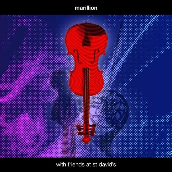 Album borító piros hegedű sziluettel, lila pontokkal és a "marillion" szóval a tetején.