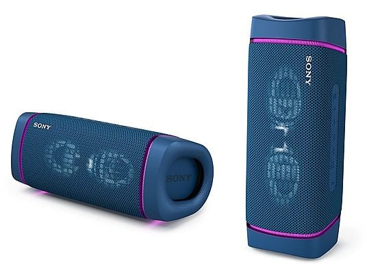 Altavoz inalámbrico - Sony SRSXB33L, Bluetooth, Extra Bass, 24h, Sumergible y resistente al polvo, NFC, Azul