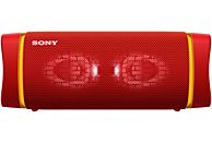 Altavoz inalámbrico - Sony SRSXB33R, Bluetooth, Extra Bass, 24h, Sumergible y resistente al polvo, NFC, Rojo