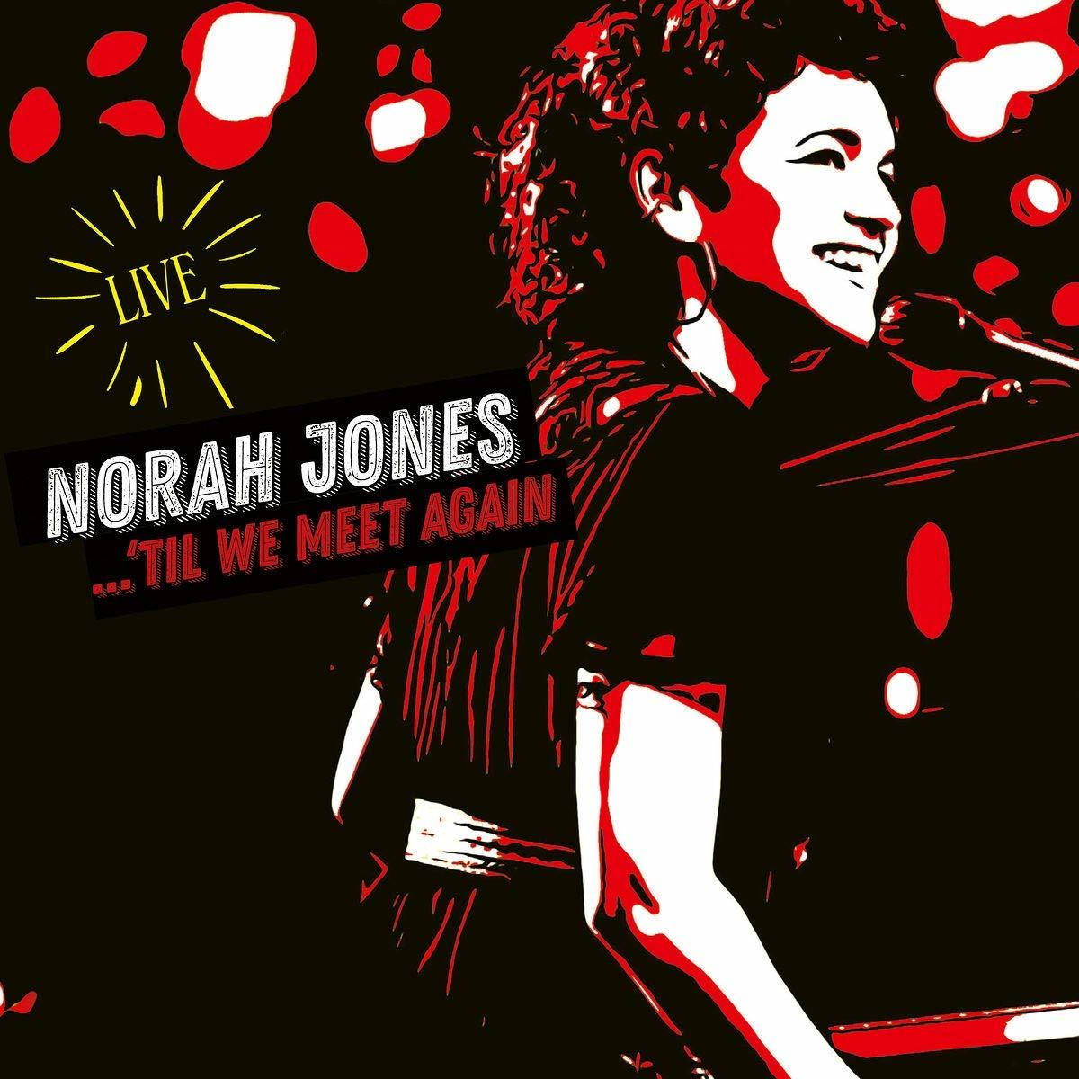 Norah Jones album borító: Élő előadás piros és fekete színekkel. Bal oldalon a cím szövege.