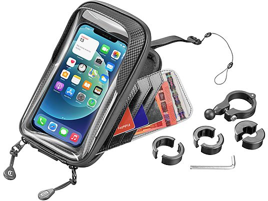 CELLULAR LINE Rider Shield - Support de guidon étanche pour smartphone (Noir)
