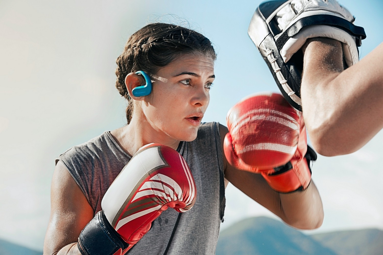 Reproductor MP3 deportivo - Sony Walkman NW-WS413,Almacenamiento interno (4GB), 12h Autonomía, Acuático, Verde