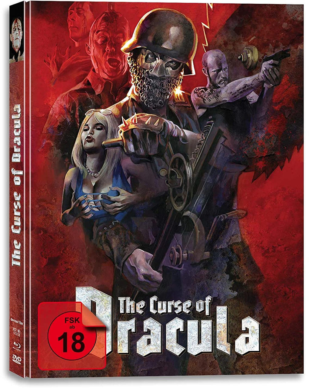 Filmcover von "The Curse of Dracula". Es zeigt ein dunkles, ominöses Bild mit rotem Hintergrund.