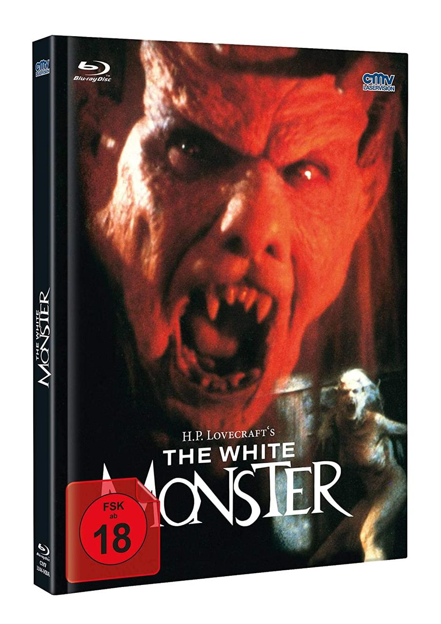 Filmcover: The White Monster, ein Horrorfilm mit Monstergesicht.