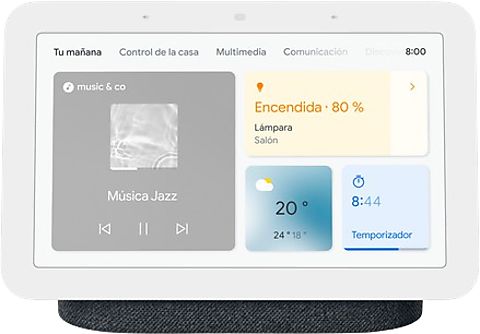 Pantalla inteligente con Asistente de Google - Google Nest Hub (2 Gen), 7", Micrófono, WiFi, Bluetooth, Carbón