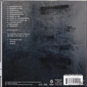Sötét, texturált album borító kézzel írott szöveggel és egy számlistával.