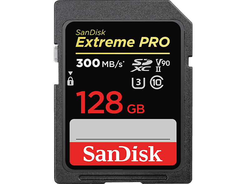 SANDISK Extreme PRO® UHS-II, SDXC Speicherkarte, 128 GB, 300 MB/s