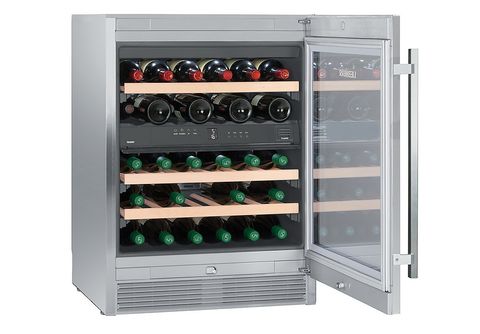 Vinoteca  Liebherr WTES1672, 34 botellas, 123 l, De 5°C a 20º, 4 estantes,  Filtro de carbón, 82.20 cm, Inox