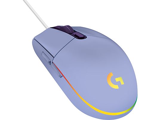 LOGITECH G203 LIGHTSYNC - Souris gaming, Filaire, Optique avec diodes électroluminescentes, 8000 dpi, Lilas