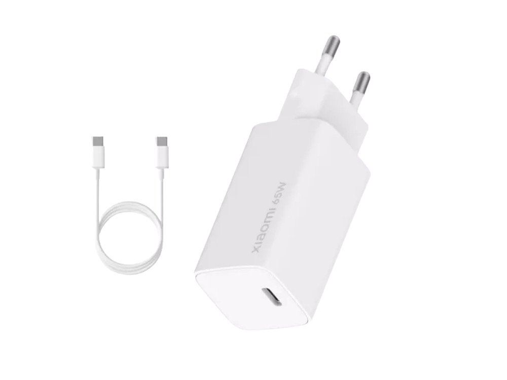 Cargador - Xiaomi Mi 65W Fast Charger, Universal, Tecnología GaN, Carga rápida 65 W, Blanco