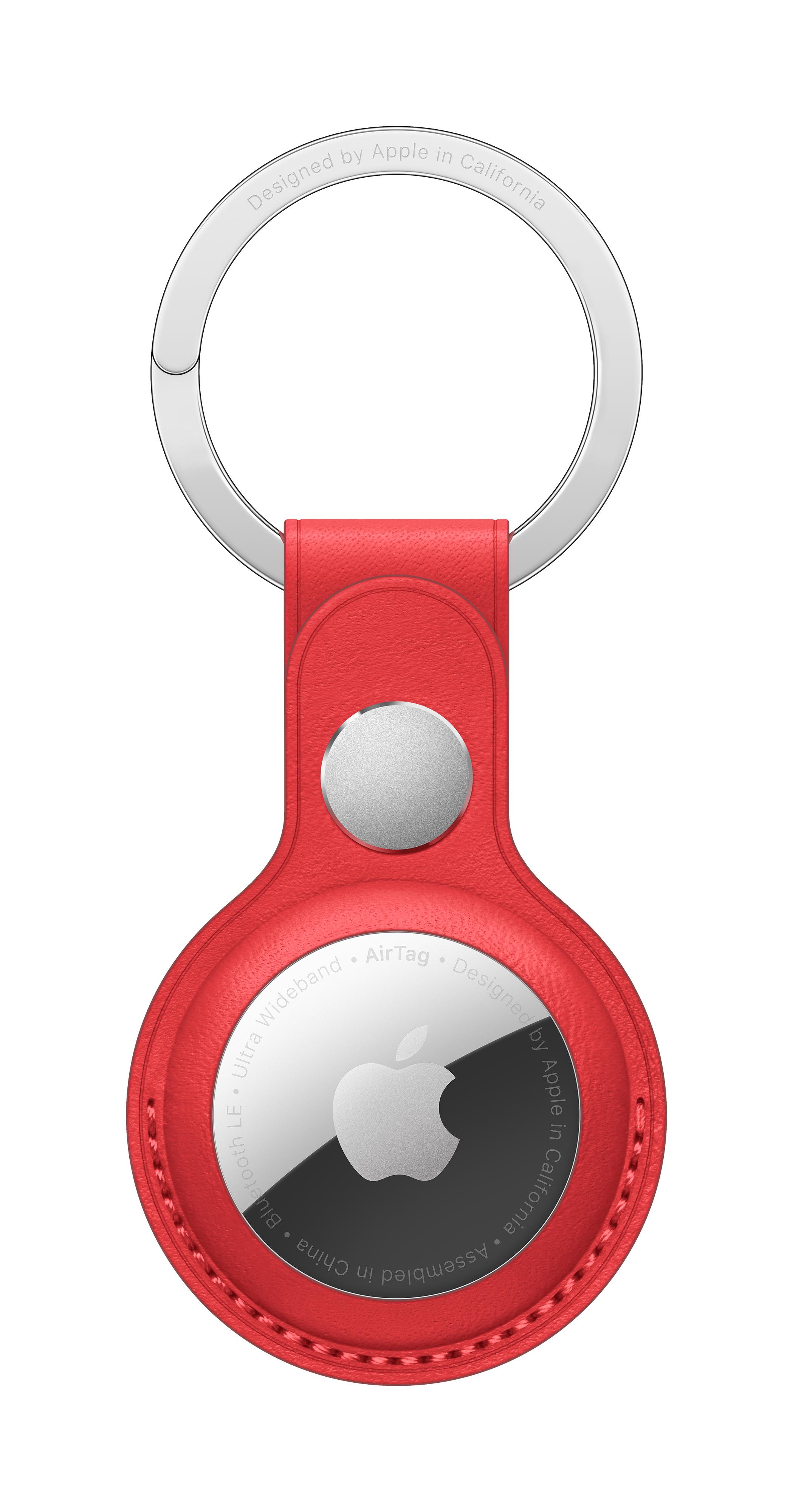 Echtleder Schlüsselanhänger AirTag Product Red APPLE aus