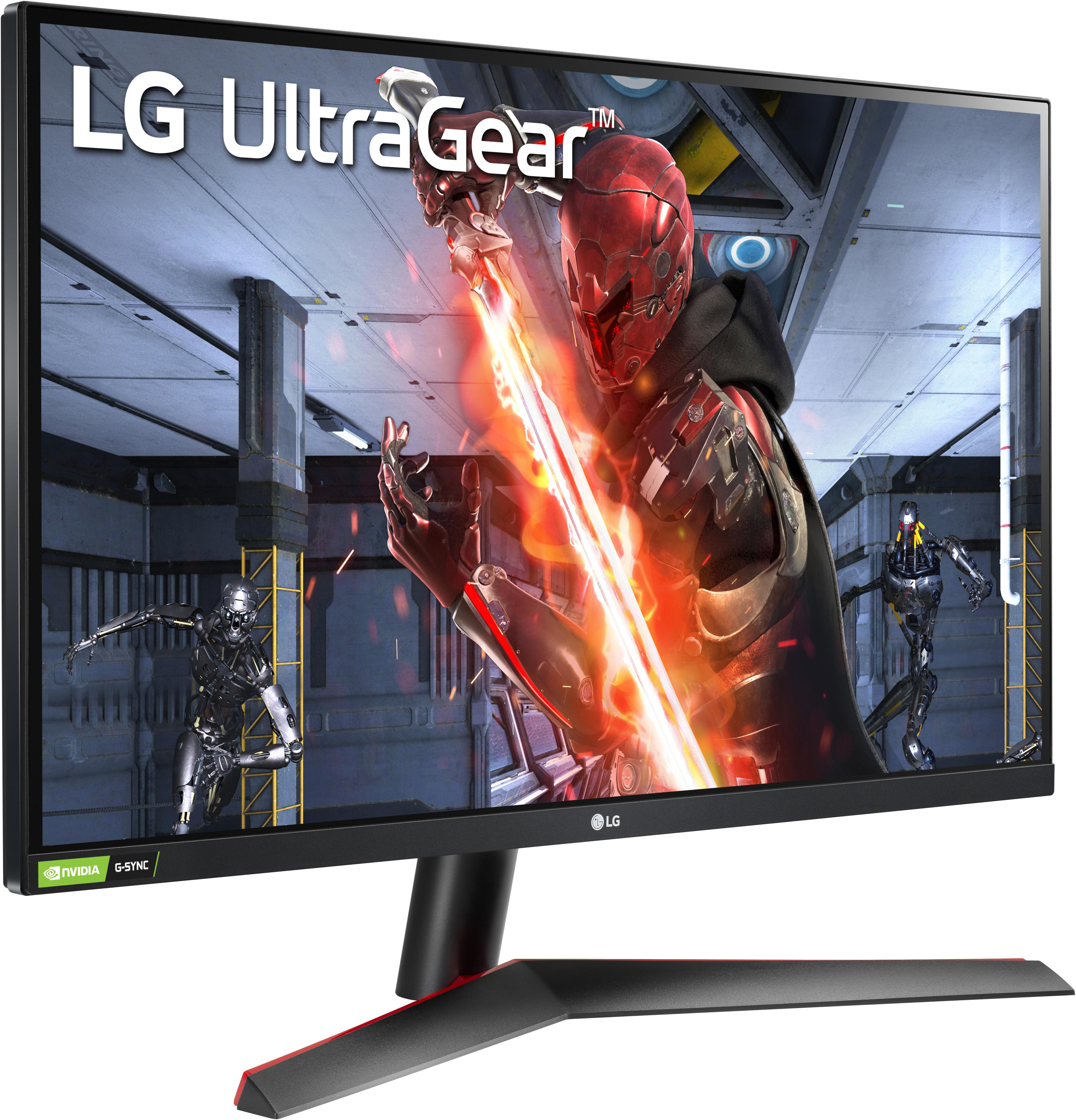 LG UltraGear Gaming-Monitor mit futuristischer Spielszene. Der Bildschirm zeigt einen Charakter.
