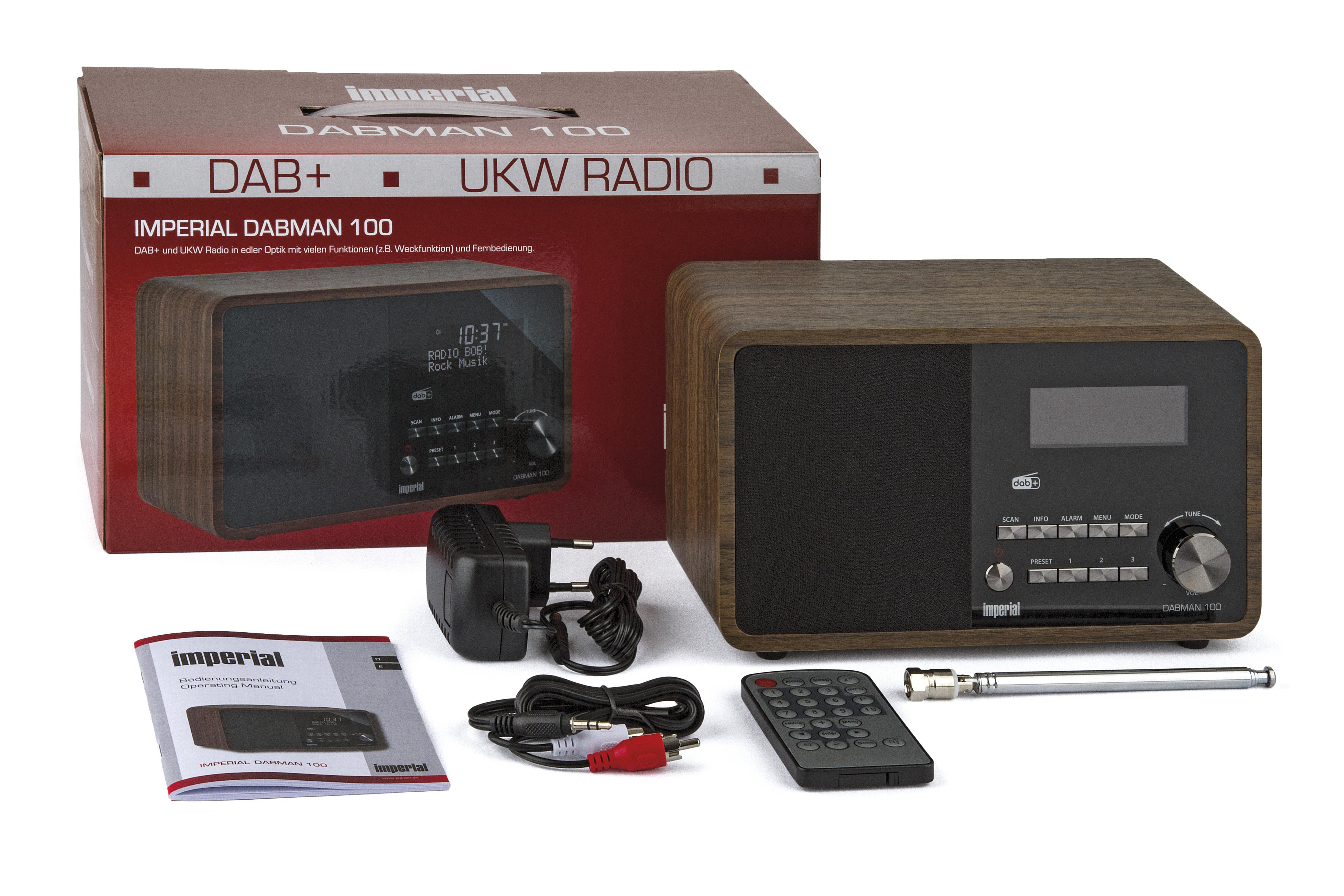 IMPERIAL DABMAN 100 Radio, DAB+, DAB, Digitalradio, Holz