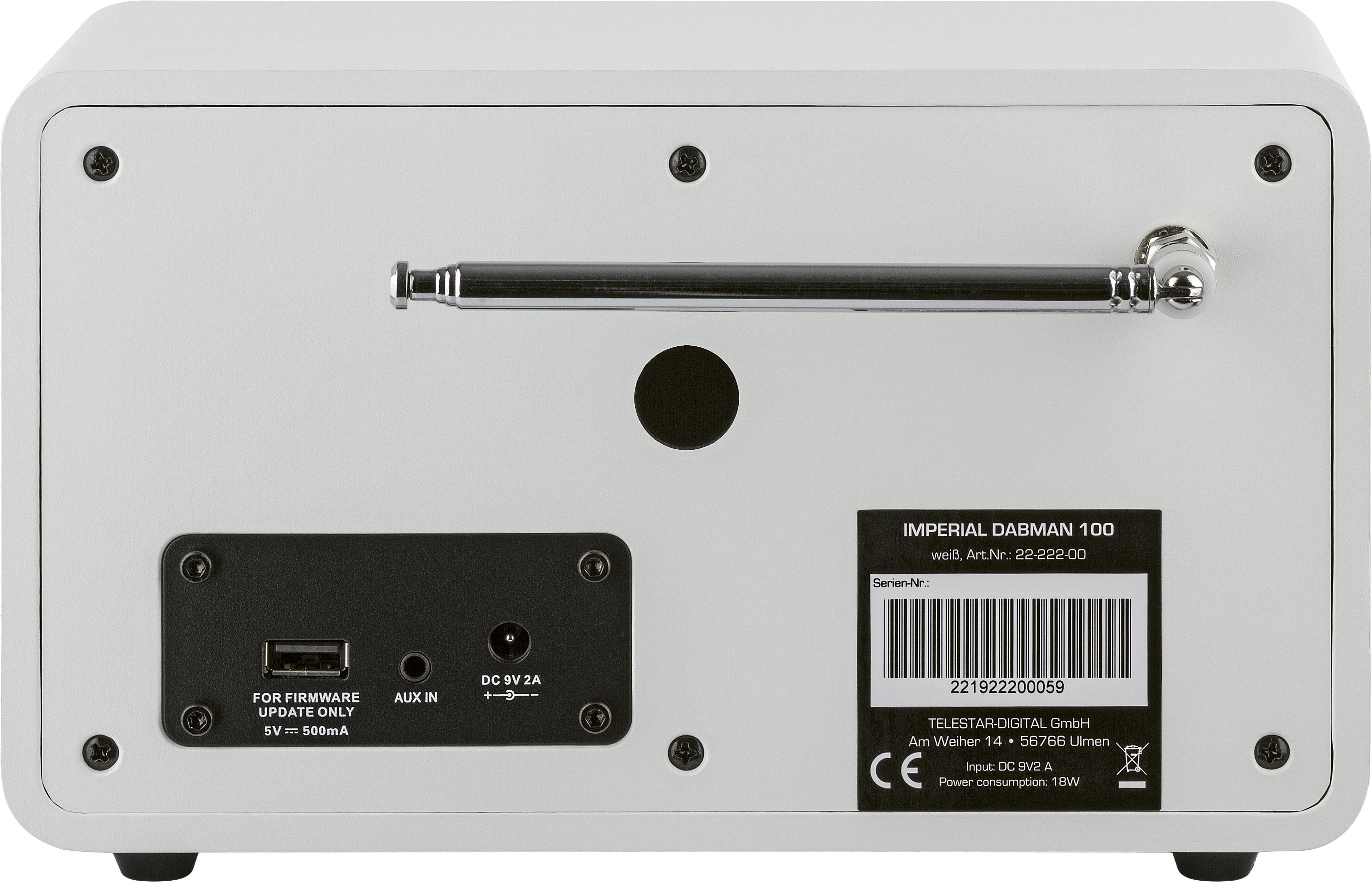 IMPERIAL DABMAN 100 Radio, Digital Radio, DAB+, DAB, Weiss