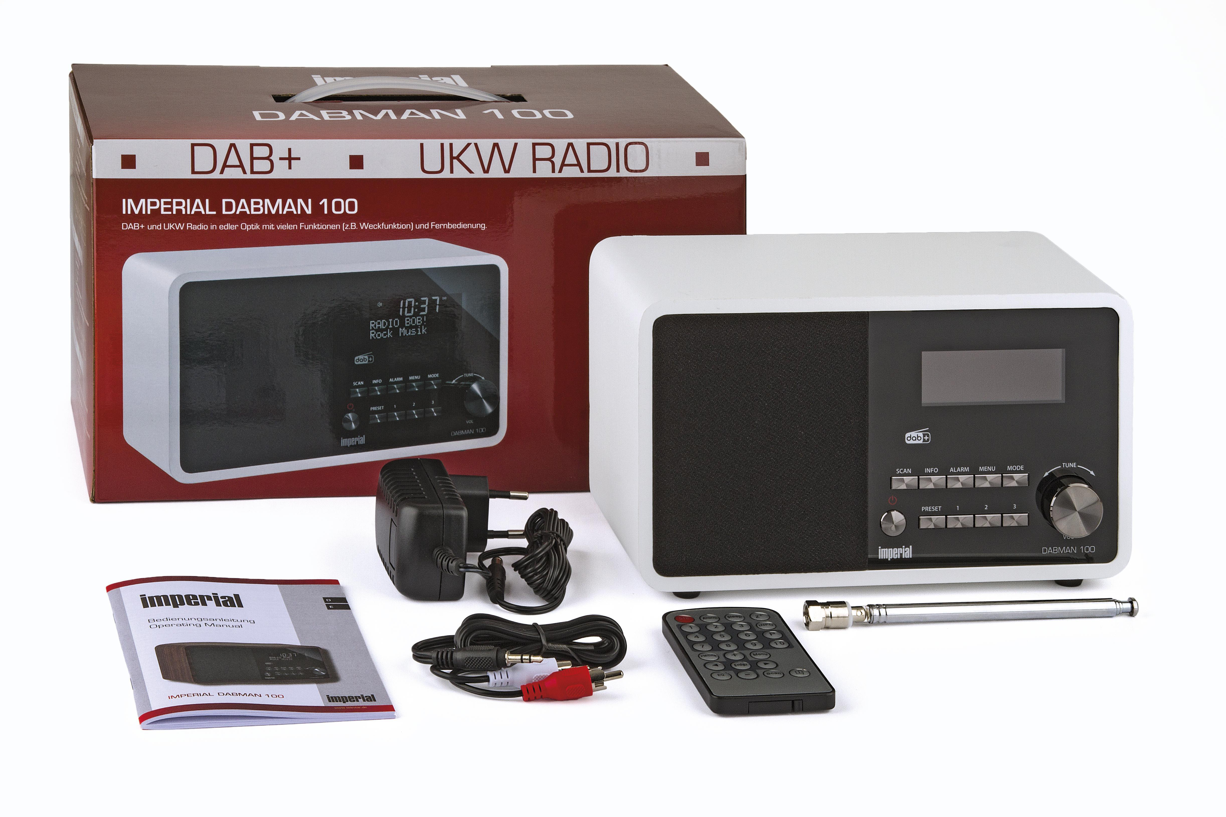 Radio, Weiss 100 DABMAN Radio, DAB+, IMPERIAL DAB, Digital