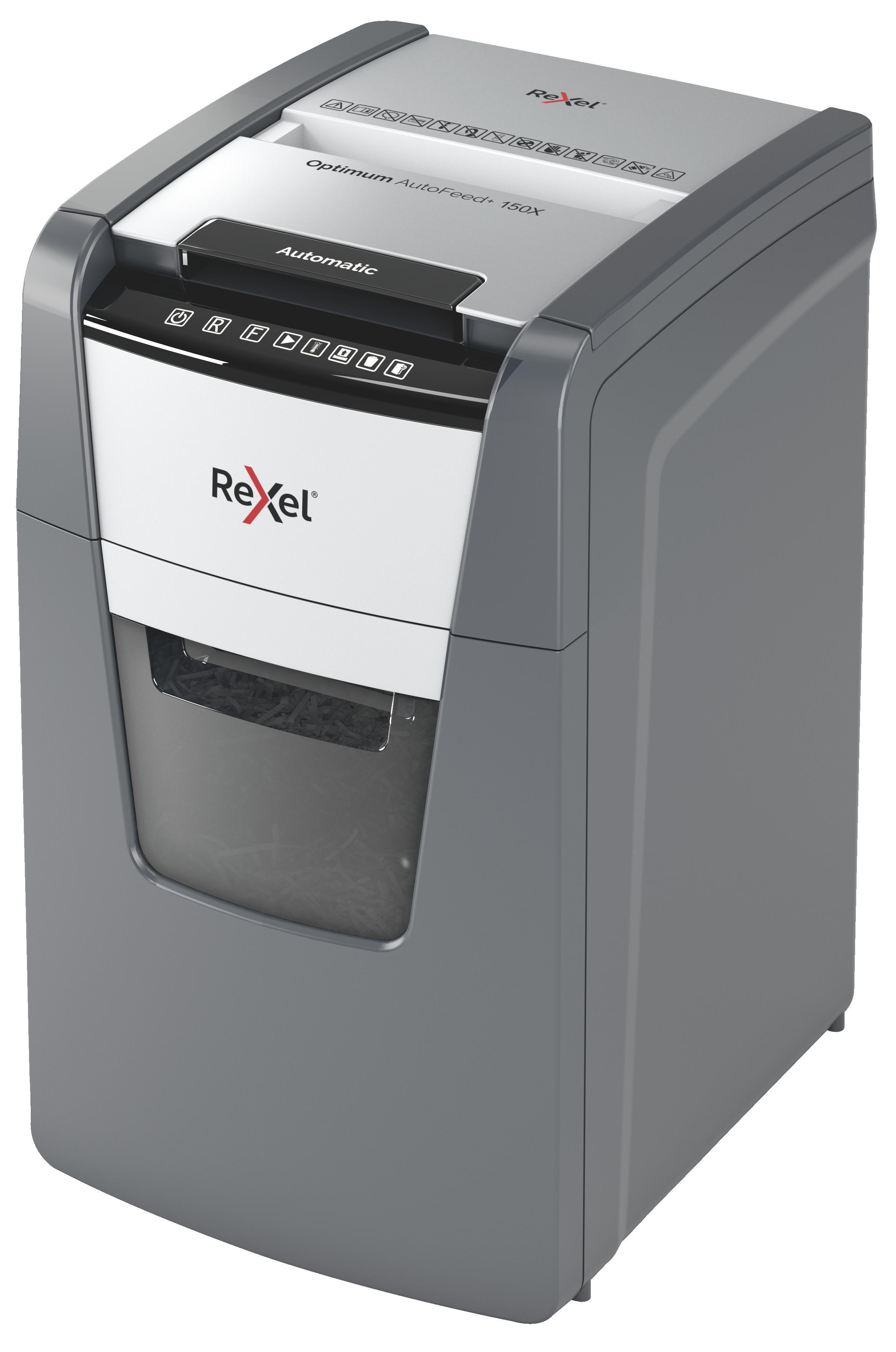 REXEL Optimum AutoFeed+ 150X Automatischer Aktenvernichter, Schwarz
