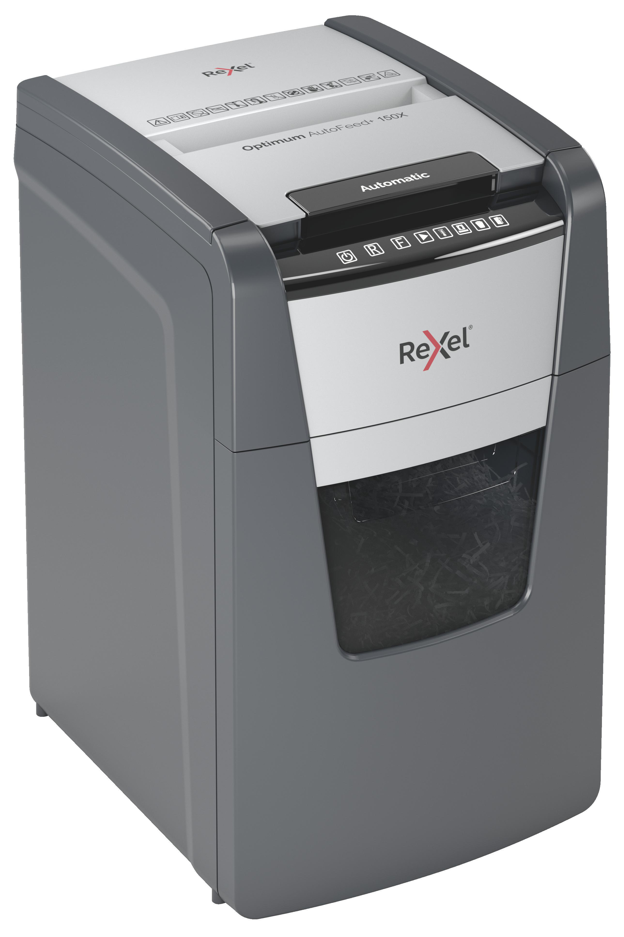 REXEL Optimum AutoFeed+ 150X Automatischer Aktenvernichter, Schwarz