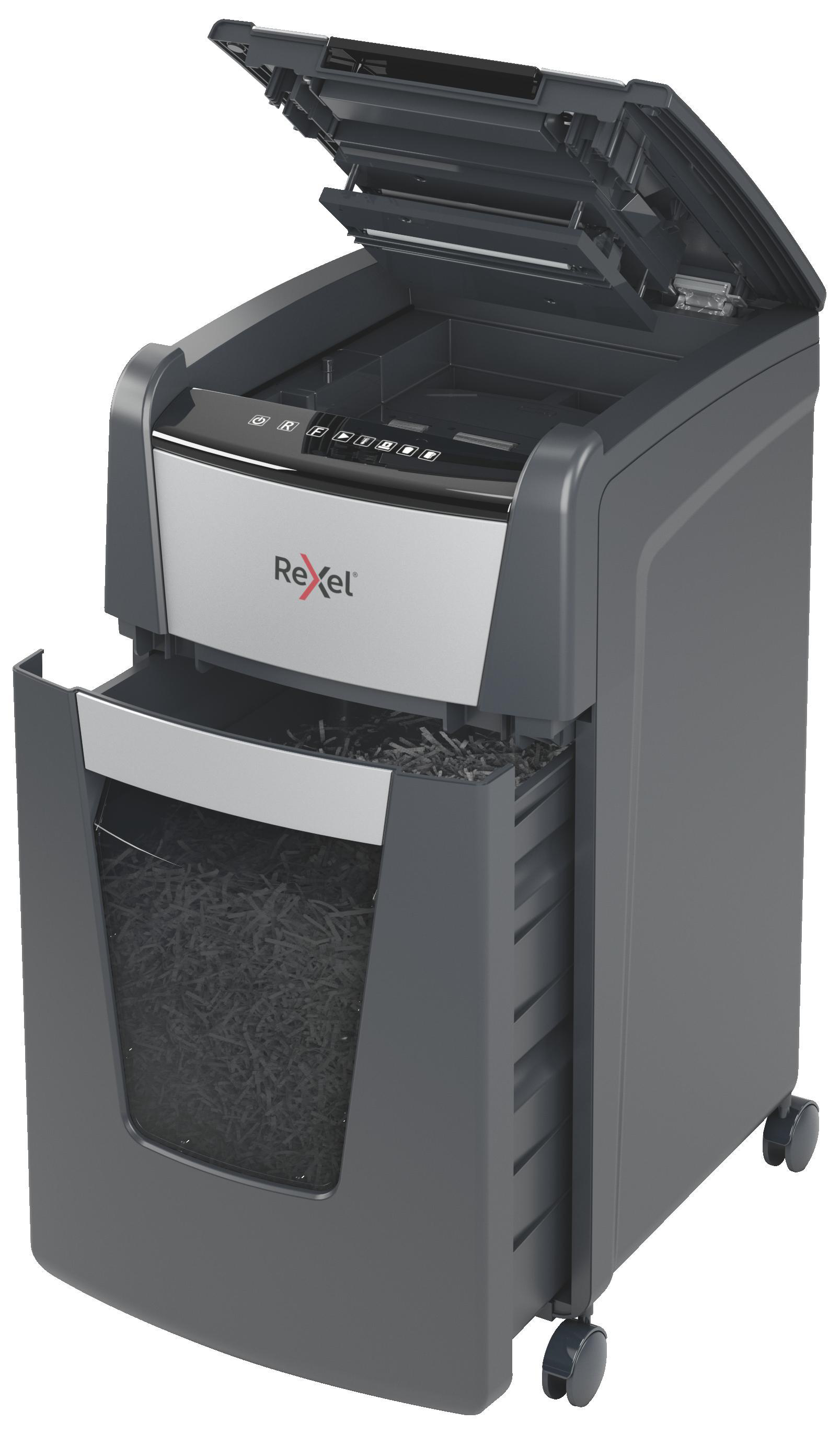 REXEL Optimum AutoFeed+ 225M Automatischer Aktenvernichter, Schwarz