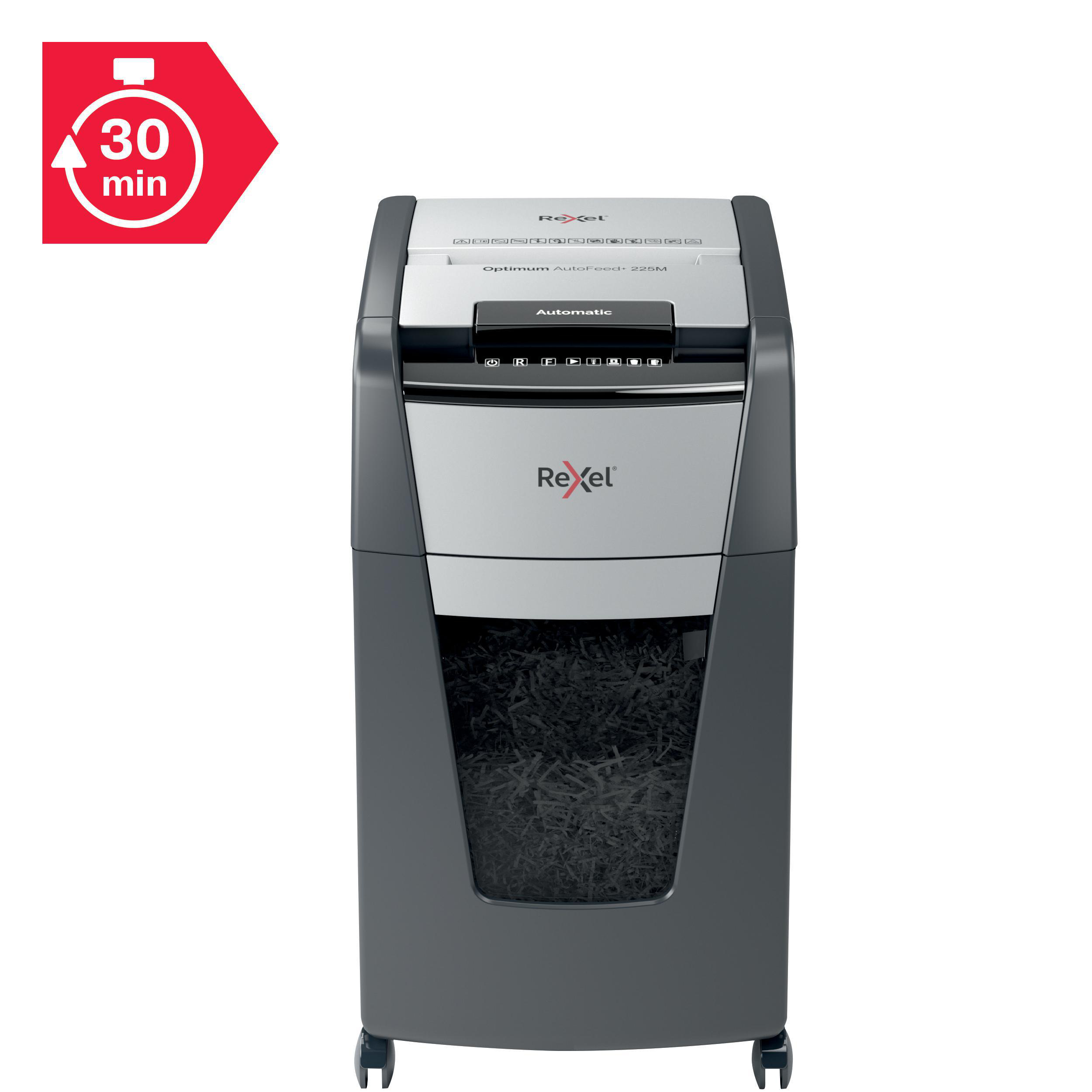REXEL Optimum AutoFeed+ 225M Automatischer Aktenvernichter, Schwarz
