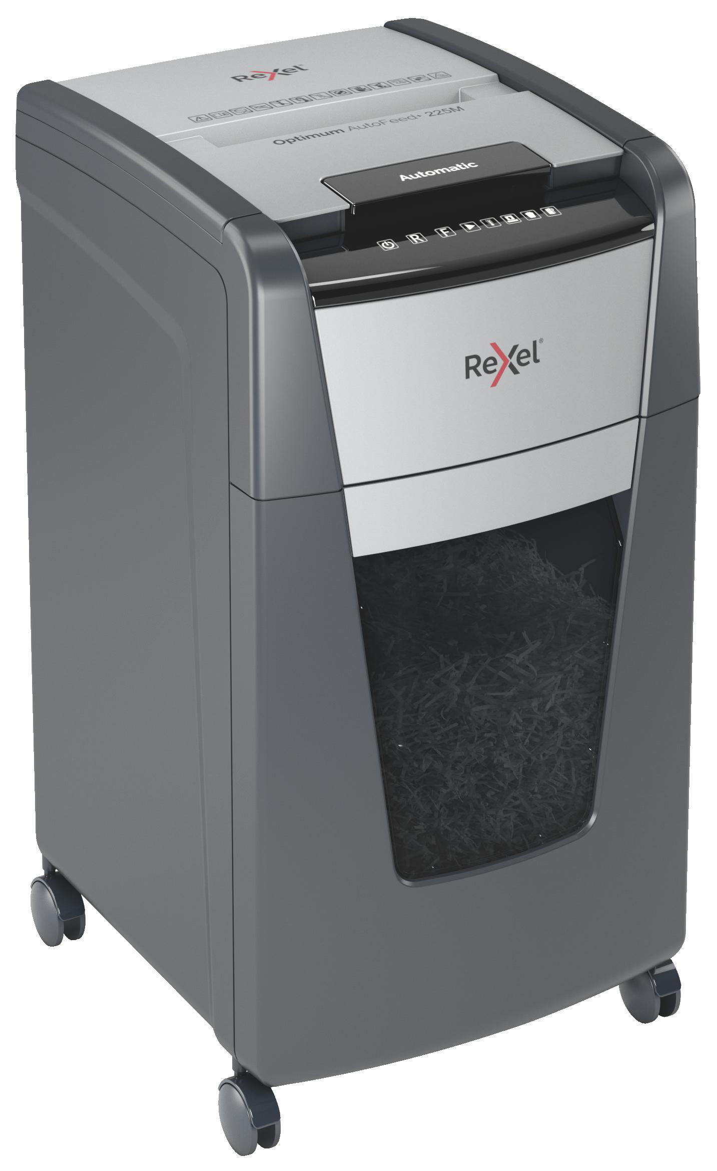 REXEL Optimum AutoFeed+ 225M Automatischer Aktenvernichter, Schwarz